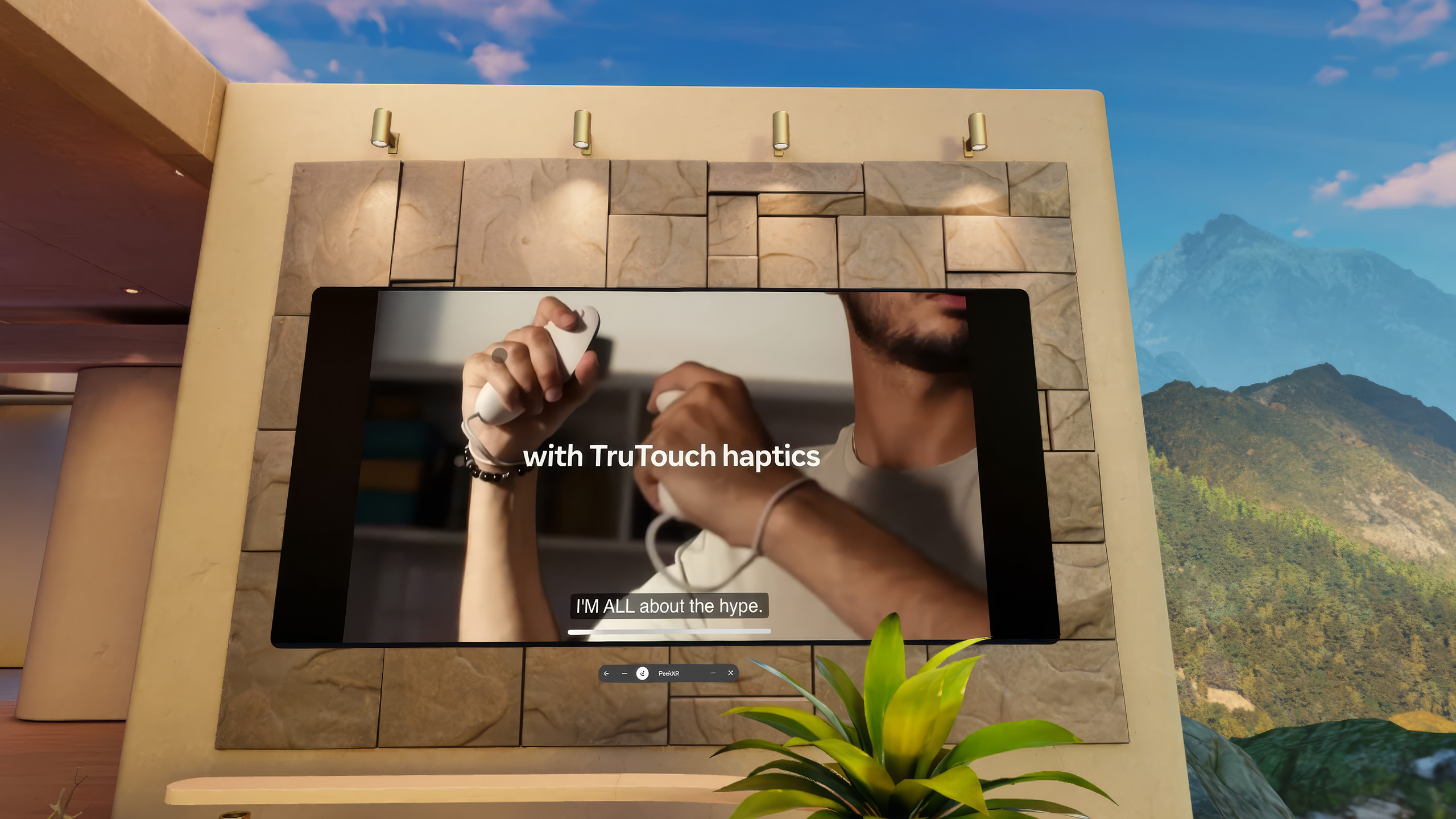 PeekXR showing a large virtual screen in Meta Quest